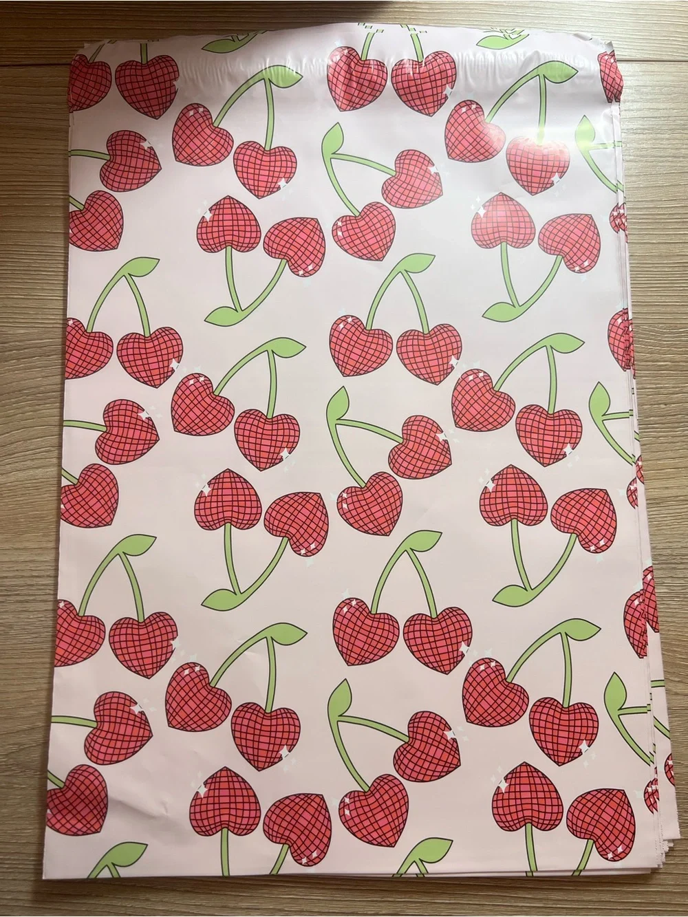 25 Cherry 10x13 Poly Mailers & 25 Thank You Cards 50PC Shipping Bundle